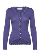 Rosemunde Rwbabette Ls V-Neck Regular Lace Ca Blå