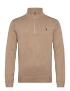 Polo Ralph Lauren Cotton Quarter-Zip Sweater Beige