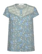 Rosemunde Rwelif Capsleeve Regular Lace Blous Blå
