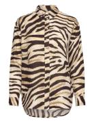 Lauren Ralph Lauren Relaxed Fit Zebra-Print Linen Shirt Kräm