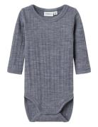 Name It Nbmwang Wool Needle Ls Body Solid Noos Grå