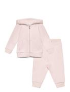Ralph Lauren Baby Fleece Full-Zip Hoodie & Jogger Pant Set Rosa