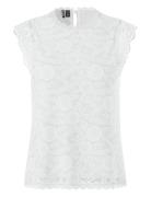 Pieces Pcolline Sl Lace Top Wvn Noos Vit