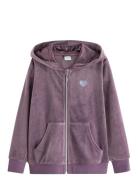 Lindex Hoodjacket Velour Solid Lila