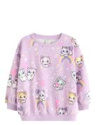 Lindex Sweatshirt Aop Cats And Rainbo Rosa