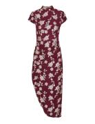 ROTATE Birger Christensen Mesh Asymmetric Dress Röd