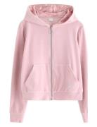 Lindex Sweatshirt Velour With Hoodie Rosa