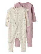 Name It Nbfnightsuit 2P Zip Ff Heart Noos Rosa