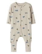 Name It Nbmnightsuit Zip Ff Airplane Noos Beige