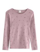 Lindex Top Ls Pointelle Aop Rosa