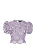 ROTATE Birger Christensen 3D Mesh Sleeveless Top Lila