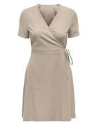 ONLY Onladdiction-Caro S/S Linen Dress Cc Pnt Beige