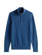 Tommy Hilfiger Essential Cotton Zip Mock Blå