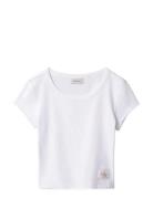 Calvin Klein Jeans A- Woven Label 2X2 Rib Baby Tee Vit