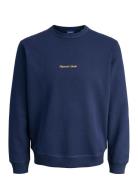Jack & J S Jornorrebro Emb Sweat Crew Noos Jnr Marinblå