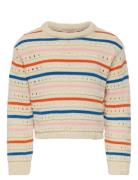 Kids Only Kmgstina Life L/S O-Neck 3D Stripe Knt Beige