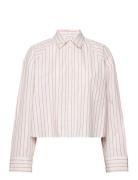 Calvin Klein Jeans Yd Stripe Boxy Cropped Shirt Rosa