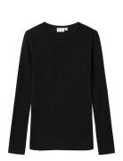 Name It Nknwax Wool Rib Ls Top Svart