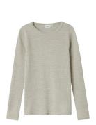 Name It Nknwax Wool Rib Ls Top Grå