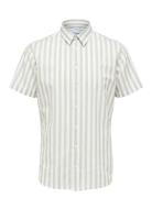 Selected Slhregnew-Linen Shirt Ss Classic W Kräm