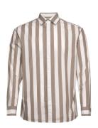 Selected Slhregredster Shirt Stripe Ls W Brun