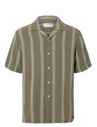 Selected Slhrelax-Sal Shirt Ss Resort Grön