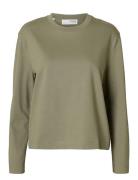 Selected Slfessential Ls Boxy Tee Noos Grön