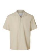 Selected Slhrelaxsun Shirt Ss Resort Beige