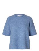 Selected Slfmaline-Liliana 2/4 Knit O-Neck Noos Blå