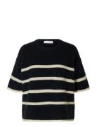 Selected Slfmaline-Liliana 2/4 Knit O-Neck Noos Marinblå