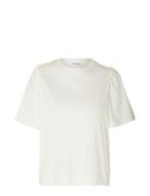 Selected Slfpenelope 2/4 Ruffle Tee Noos Vit