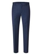 Selected Slhslim-Neil Dark Blue Check Trs Noos Blå
