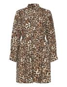 Selected Slfsalli Ls Aop Short Dress B Brun