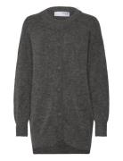 Selected Slfsia Ras Ls Knit Long Cardigan Grå