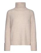 Selected Slfsia Ras Ls Knit High Neck Kräm
