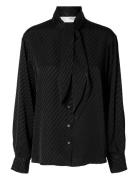 Selected Slfcassia Ls Scarf Shirt B Svart