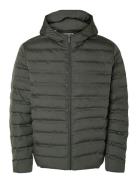 Selected Slhbarry Quilted Hoodjacket Noos Grå