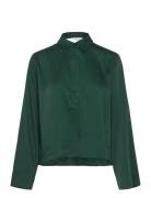 Selected Slfjean Ls Cropped Shirt B Grön