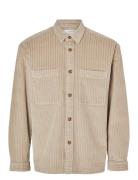 Selected Slhpeder-Cordruroy Overshirt Ls Beige
