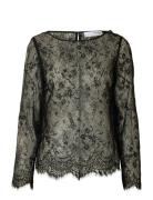 Selected Slfdaphne Ls Lace Top Svart