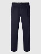 Selected Slh172-Slim Tape Ron Pleat Pant Marinblå