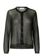 Selected Slfsadie Metallic Ls Knit Cardigan Svart