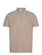 Selected Slhfave Sport Zip Ss Polo Noos Beige