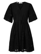 Selected Slfdahlia Ss Short Broderi Dress Noos Svart