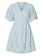 Selected Slfdahlia Ss Short Broderi Dress Noos Blå