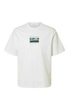 Selected Slhrelaxdarius Print Ss O-Neck Tee Vit