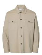 Selected Slhreg Lorent Bi-Stretch Overshirt Noos Beige
