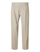 Selected Slhrelaxed-Malik Sun Pinstriped Trs Beige