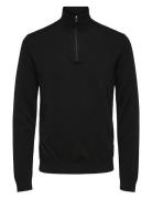 Selected Slhberg Half Zip Cardigan Noos Svart