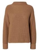 Selected Slfselma Ls Knit Pullover Noos Brun